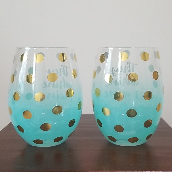 Set of 2 They whine I wine Polka Dot Wine glasses - Picture 4 of 8